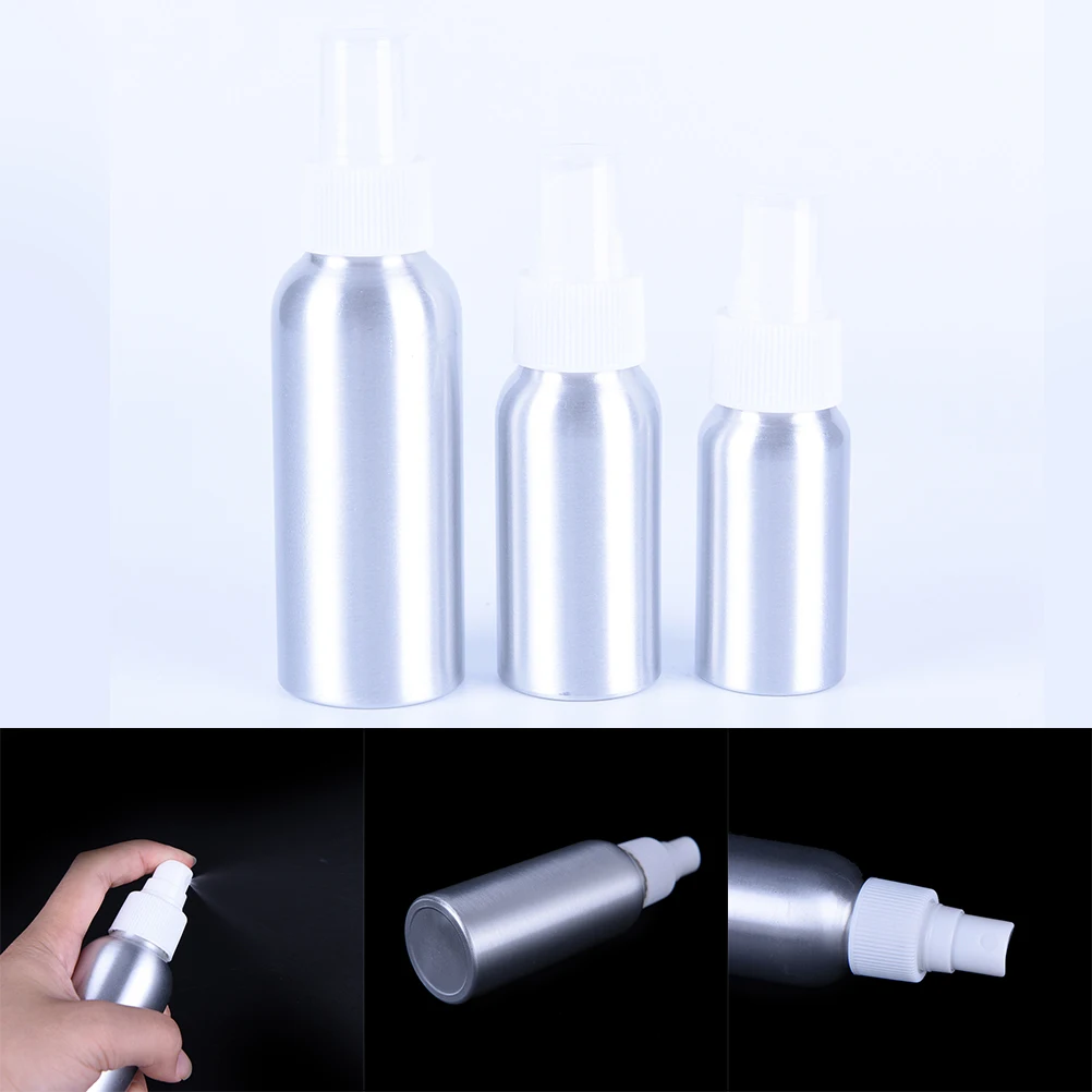 Aluminium Spray Bottle Pump Fine Mist Atomiser Empty Perfume Spray Bottles Cosmetic Tools 30/50/100ml