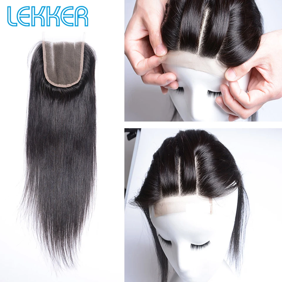 Lekker бразильские человеческие волосы прямые волосы закрытие 4x4 швейцарское кружево Закрытие 8 до 20 дюймов человеческие волосы 5*5 закрытие шнурка