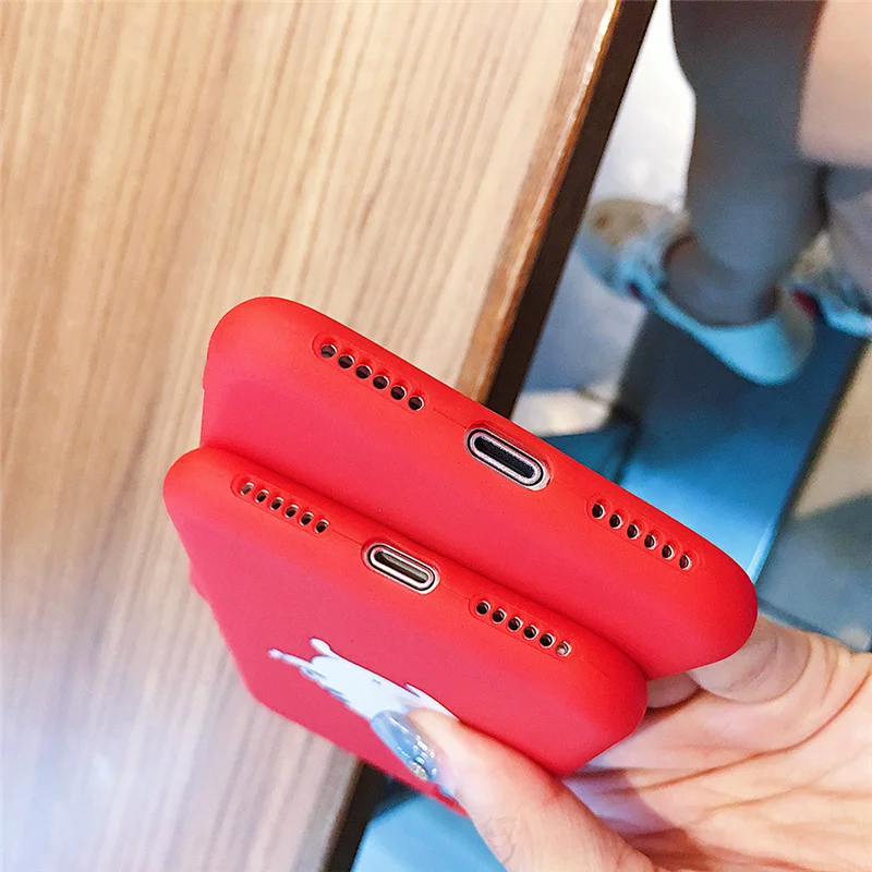 Мягкий силиконовый мультяшный чехол для телефона iPhone X XR XS Max чехлы забавная