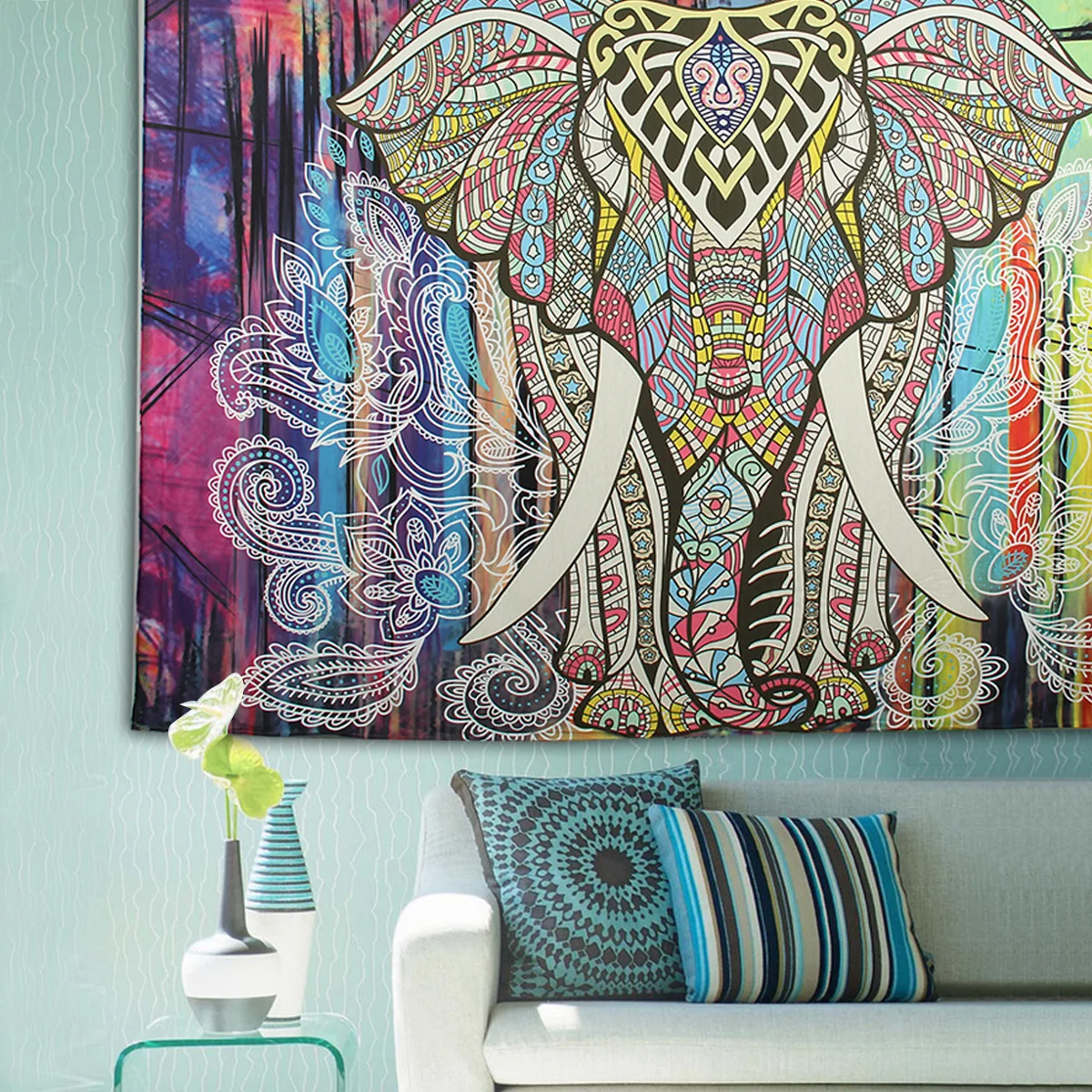 Elephant Mandala Tapestry Throw Towel Hippie Tapestry Floral Printed Home Decor Wall Tapestries Bedspread 210*150CM 14 Elephant Mandala Tapestry Throw Towel Hippie Tapestry Floral Printed Home Decor Wall Tapestries Bedspread 210*150CM 14