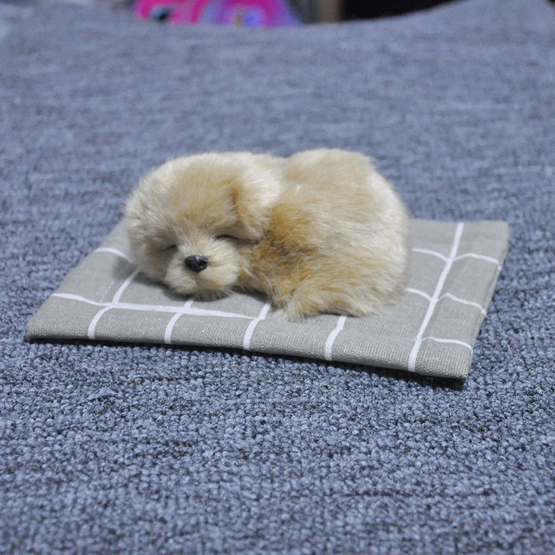 Новая игрушка для собак милый спящий креативный прессованный кора поддельный щенок яркий Smal плюшевая собака интересный автомобиль домашний офис Декор 17*13 см