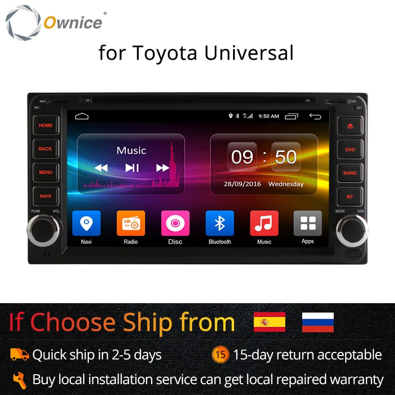 Ownice C500 Android 6.0 2G RAM car dvd player for Toyota Hilux VIOS Old Camry Prado RAV4 Prado 2003-2008 with 4G LTE Network