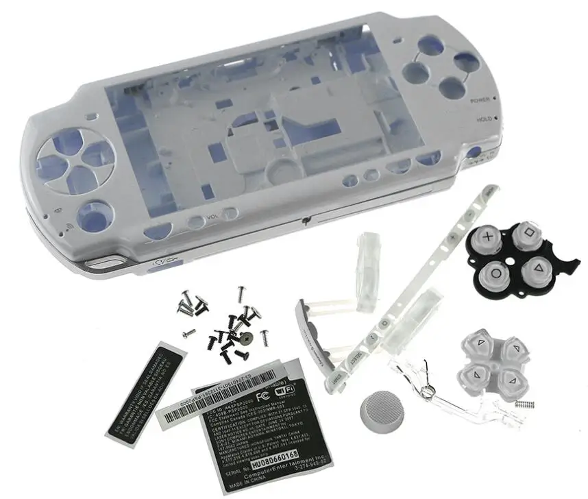 Замена для psp 2000 psp 2000 игровая консоль полный корпус Оболочка Чехол с кнопками набор - Цвет: white