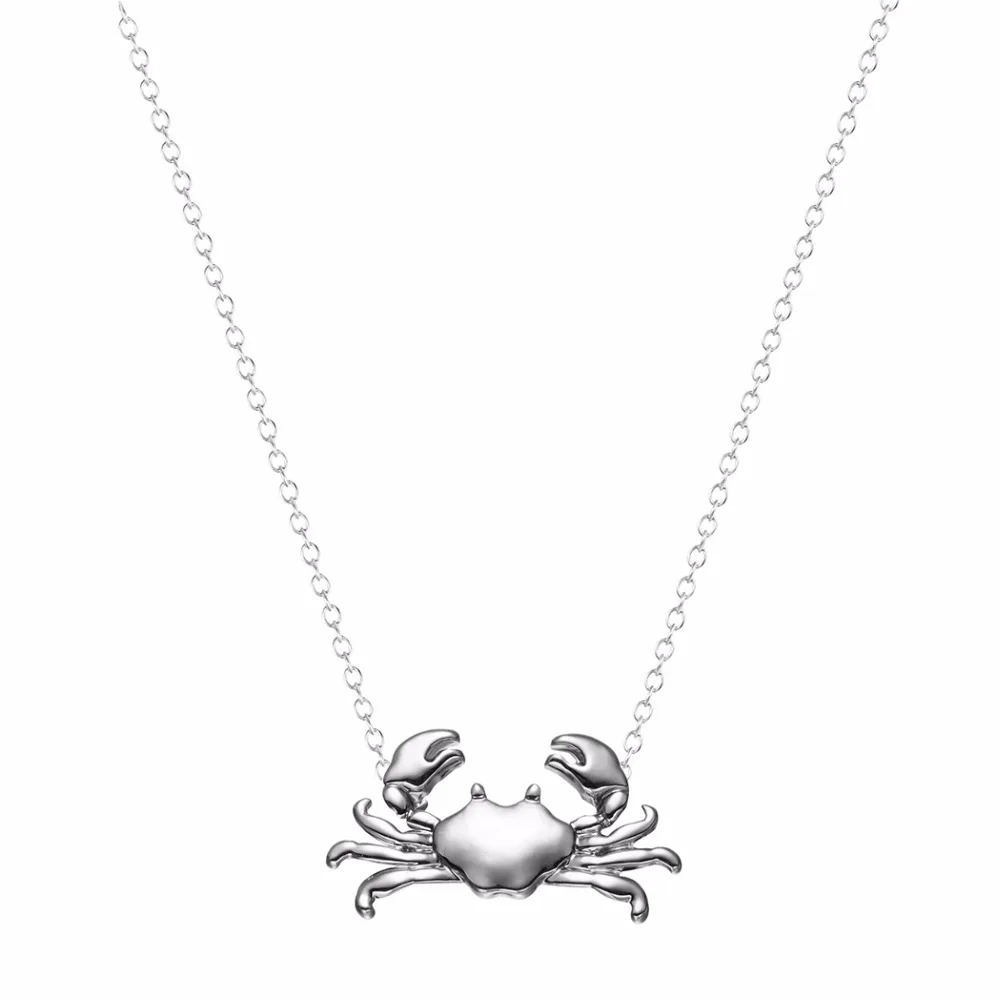 Lucky Maryland Crab Pendant Necklace Crab Gold Plated Fashion Costume