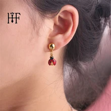 Для женщин серьги Femme Золотые шорты для девочек с Цвет Милая Божья коровка штифт с насекомым серьги подарок для детей животных Brincos Ювелирные Изделия