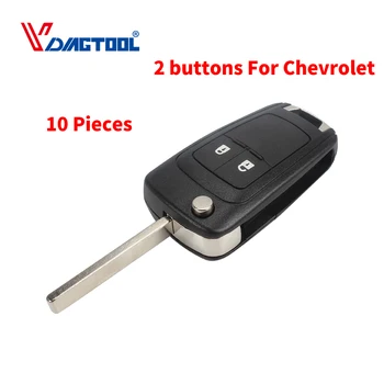 

VDIAGTOOL 10X Flip Folding 2 Buttons Modified Car Blank Key Shell case For Chevrolet Aveo Remote Fob Car-Styling Right Blade