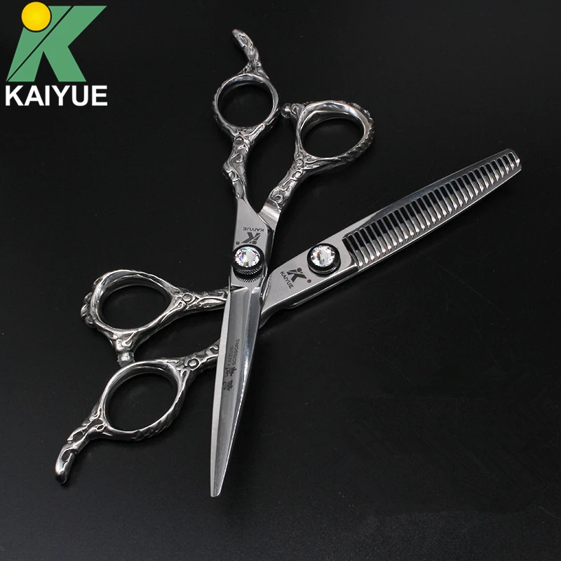 

6 inch Salon Cutting and Thinning Hair Scissors Barber Shears Silver Color XK07-60-T
