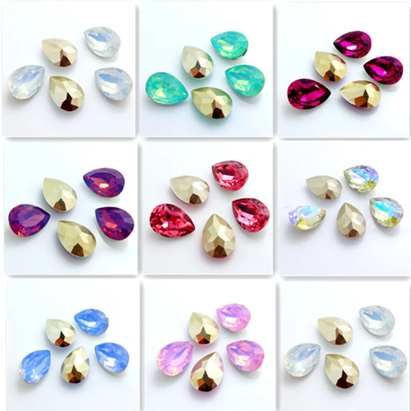 

Wholesale Teardrop ELEMENTS Resin rhinestones loose beads jewelry making 7X10mm 10X14mm13x18mm18X25mm DIY