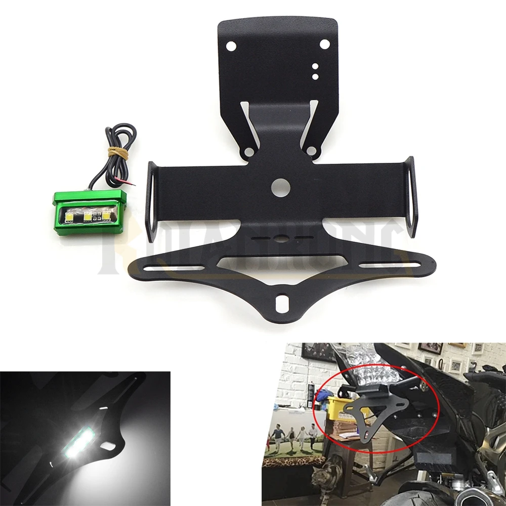 2017  Motorcycle Fender Eliminator License Plate Frame Number Plate Holder Tail Tidy With led For Kawasaki Z900