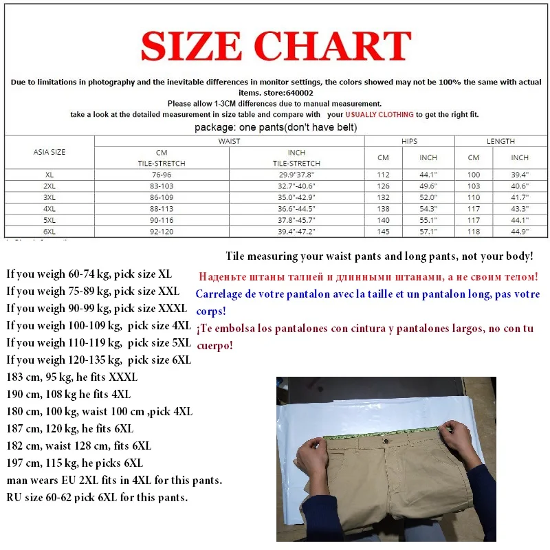 Günstig Herren Hosen Große größe Große 4xl 5xl 6xl Plus Sommer Männer Elastische Taille Multi Tasche Lange Baggy Gerade Fracht jogger Hosen Männlichen