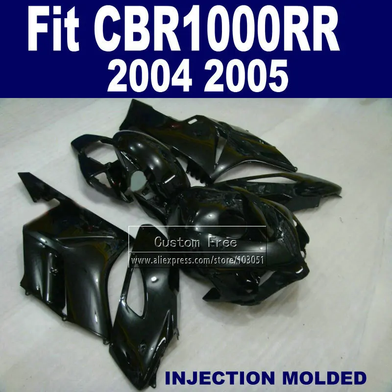 Custom ABS Injection fairing set for 2004 2005 Honda CBR1000RR CBR 1000 RR 04 05 1000RR full black fairings parts | Автомобили и