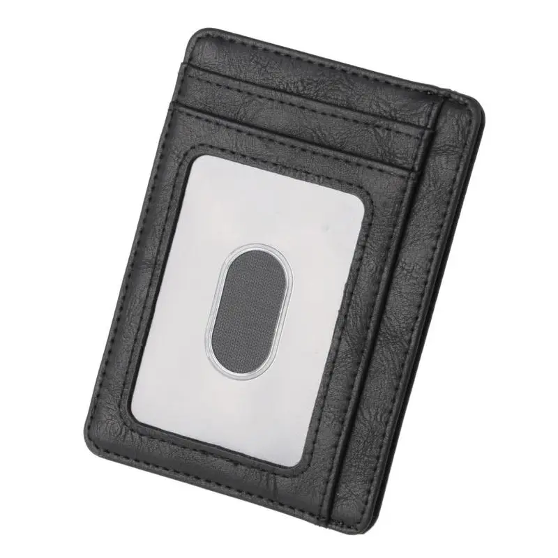 Тонкий кошелек с зажимом для денег RFID Блокировка минималистичный двойной мужчин