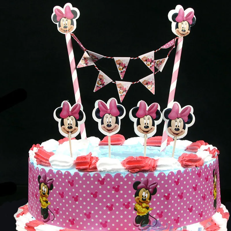 New Arrival Cute Pink Minnie Mouse Design Cartoon Paper Cake Wrapper