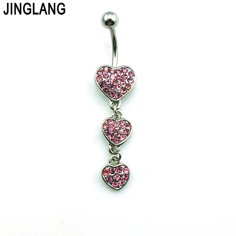 Jinglang Free Shipping New Belly Button Rings Stainless Steel Barbell