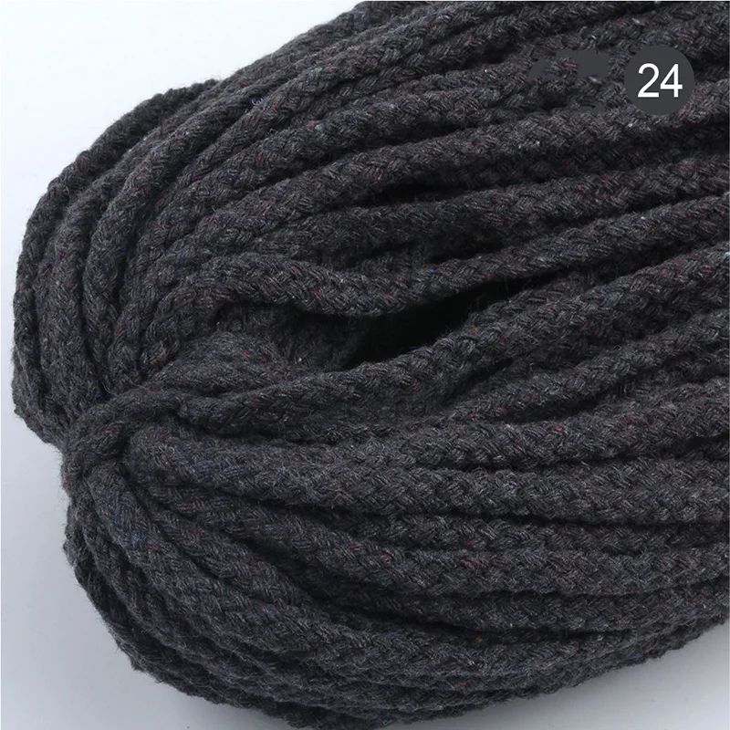 Meetee 40 метров 5 мм цветная восьмижильная хлопковая скрученная веревка шнур тканый шнур для нитей Домашнее украшение ремесла AP276 - Цвет: silver grey