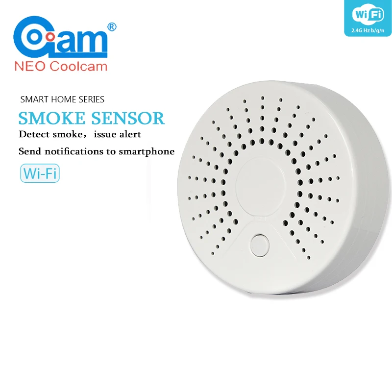 

NEO Coolcam NAS-SD01W Smart WiFi Smoke Sensor Detector/Sensor/Issue Alert Alarm Home Automation Alarm System Motion Alarm