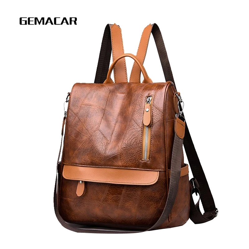 

2019 Latest Popular Ladies Backpack Fashion Large Capacity Casual Bag Girl Student Work Backpack Pu Leather Waterproof Woman Bag