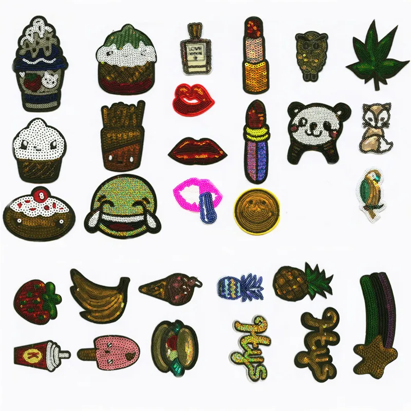 

Sequined Fashion Cool In Summer Women DIY Patchwork Patch Embroidered Patches For Clothing Iron On For Close Shoes Bags Badges