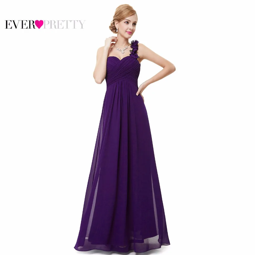 HE09768 Sapphire Blue Flowers One Shoulder Chiffon Padded Long Bridemaid Dresses 2013