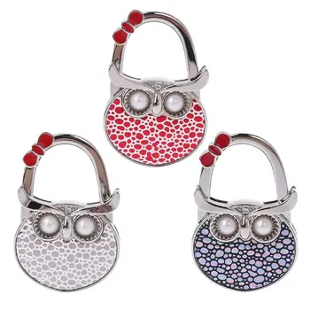 

Owl Foldable Purse Bag Rhinestone Hanger Handbag Table Hook Tote Holder Gifts Home Use Multi-Purpose Hooks