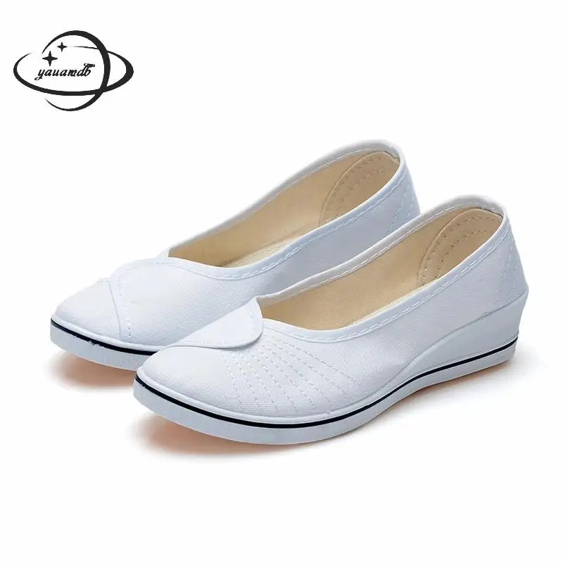 

women flats shoes autumn spring 34-40 slip-on female canvas shoes round toe solid color casual ladies single shoes ly25