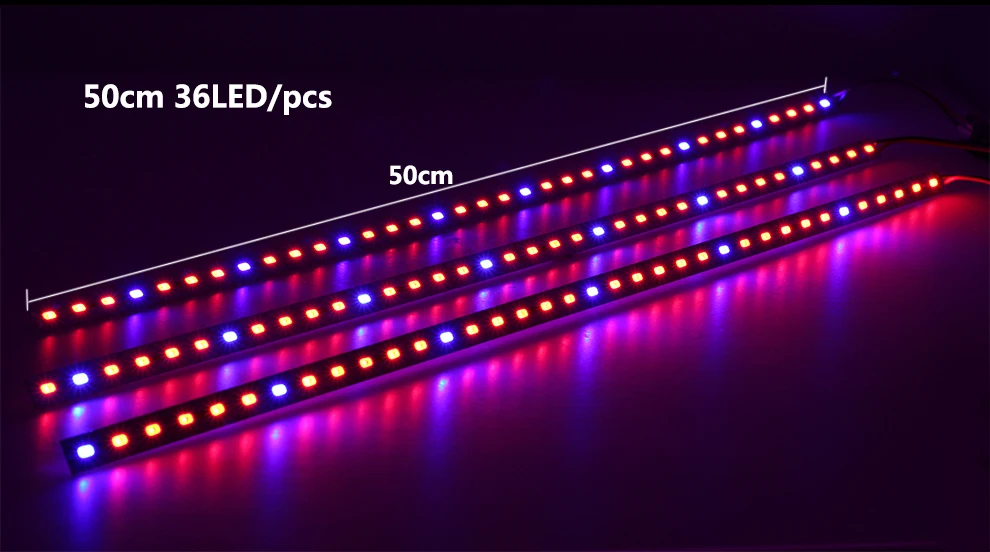 Светодиодная лента, трубчатый светильник для выращивания 5730 В постоянного тока, красный синий 4:1/5:1 светодиодный светильник с жесткой полосой для выращивания растений, для гидропоники, теплицы, 10 шт./лот