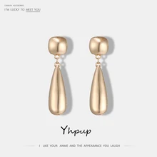 Yhpup, золотые подвески в виде капель воды из цинкового сплава, женские серьги, трендовые металлические серьги, Bijoux Brincos, Букле д 'Орель