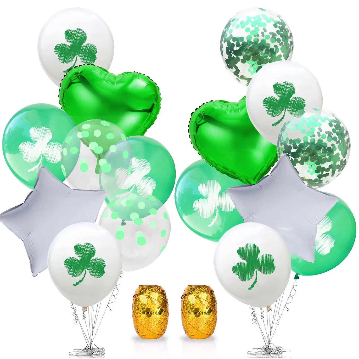 Saint St Patricks Day Decorations Ballon Lucky Charm Green Clover Shamrock Swirl Latex Balloons Irish Fun Party Supplies | Дом и сад
