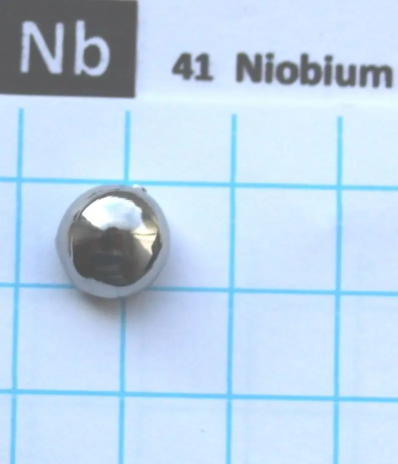 

5 gram 99.99% Niobium Columbium Metal Meltpellet - Pure Element 41 sample