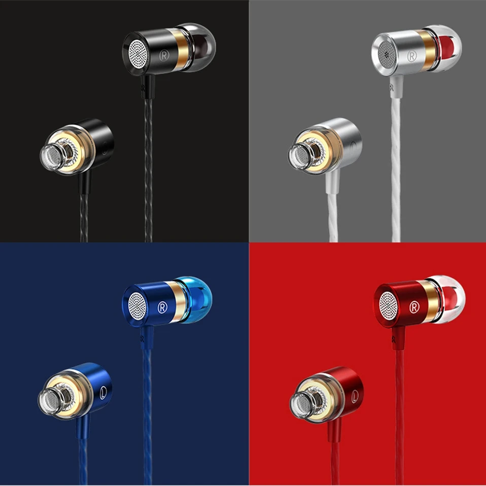 In-Ear Earphone Earbuds Metal Supper Bass Headphones Wired Earphones with Mic for Xiomi Phone Computer 3.5mm In Ear Headset      (10)