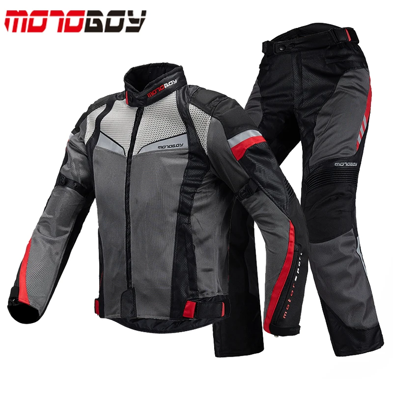 MOTOBOY PRO Летний дышащий сетчатый мотоциклетный костюм для ралли беговые куртки ралли круизные костюмы куртка для мотокросса и штаны