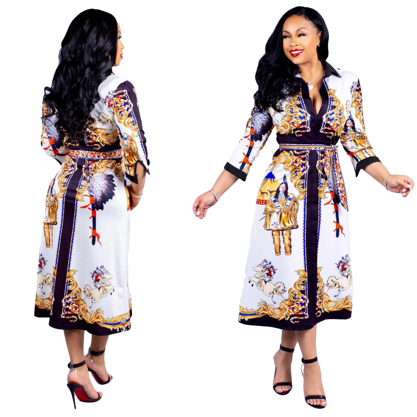 New Style African Women Clothing: Dashiki Fashion Print Cloth Dress - African Dresses For Women Robe Africaine image 3