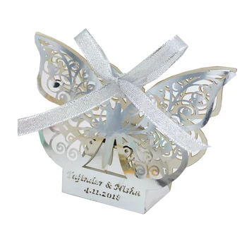 

personalised favor box laser cut butterfly sharp elegant paper baby shower favor boxes for wedding