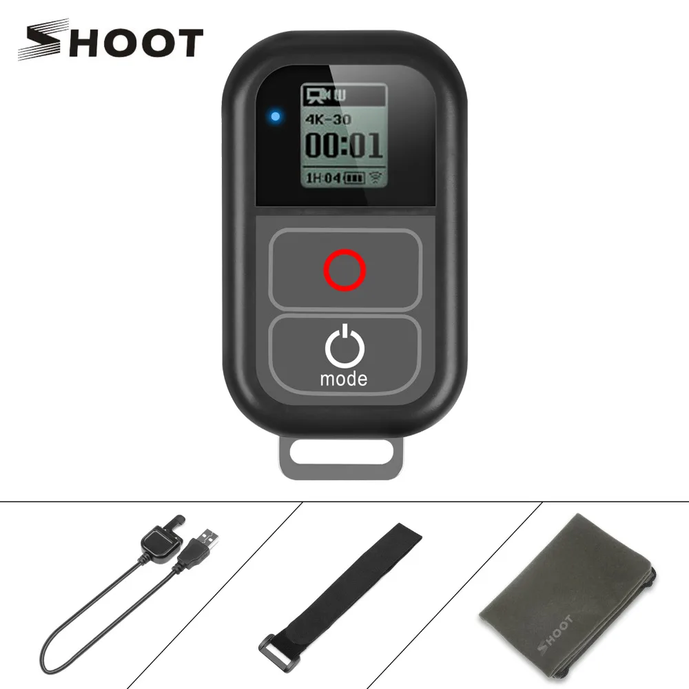 SHOOT for GoPro WiFi Remote Control With Charge Cable Wrist Strap Waterproof Remoter Go Pro Hero 7 6 5 4 Session Accessory | Электроника