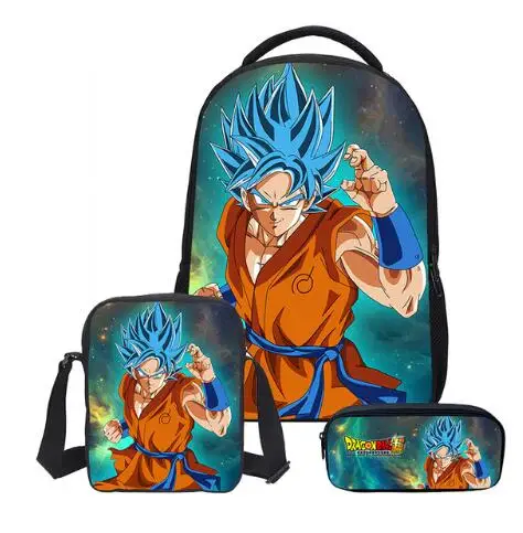 photo color Комплект из 3 предметов с принтом в виде Dragon Ball, школьные сумки на плечо для мальчиков и девочек с пеналом, роскошные студенческие рюкзаки, Детская сумка для книг - Цвет: photo color