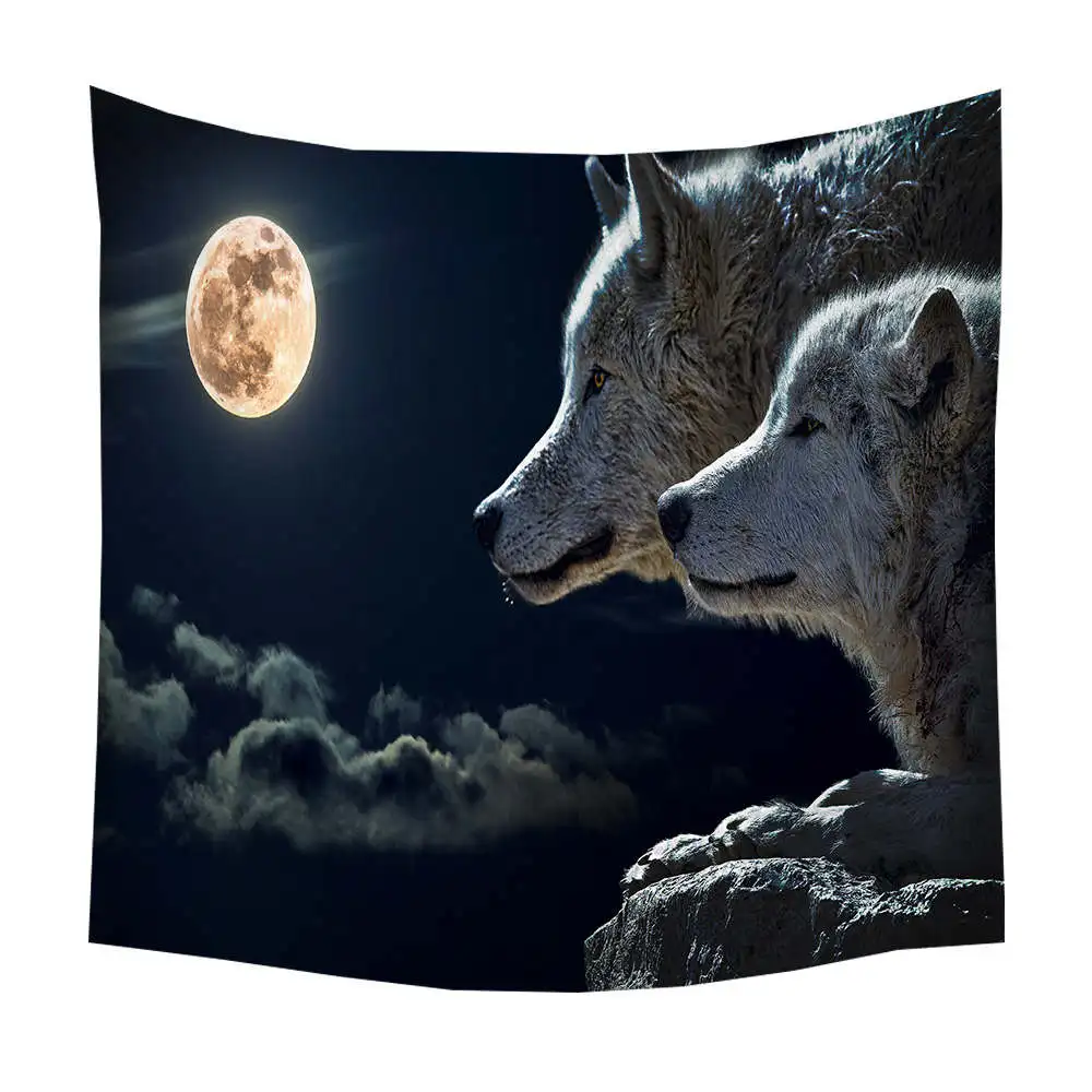 Бониу волк узор богемский гобелен настенный Ловец снов психоделический Прохладный домашний декор Круг жизни для спальни