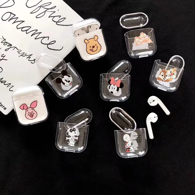 

Bluetooth headset cover for apple airpods cute mickey minnie Charlie pattern hard pc cover wireless earphone charging box