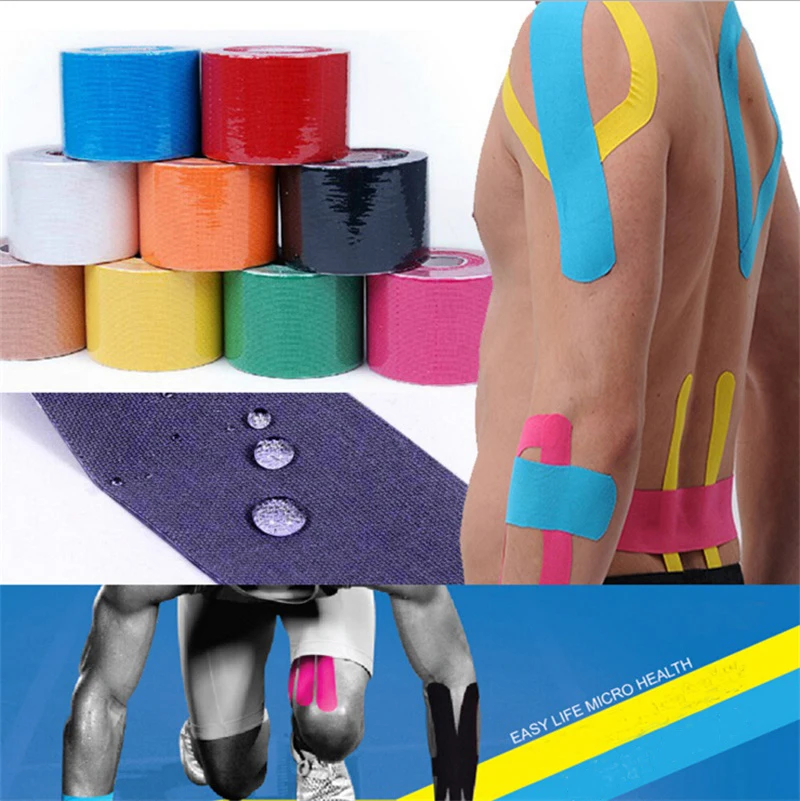 Quality 5cm*5m elastic cotton roll adhesive kinesio tape Sports injury muscle strain protection tapes first aid bandage support