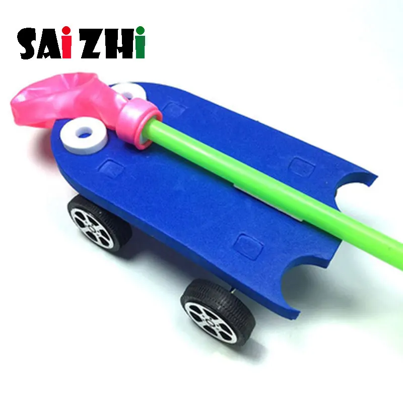 

Saizhi Model Toy Diy Balloon Powered Car Developing Intellectual STEM Toy Science Physics Experiments Birthday Gift SZ3272