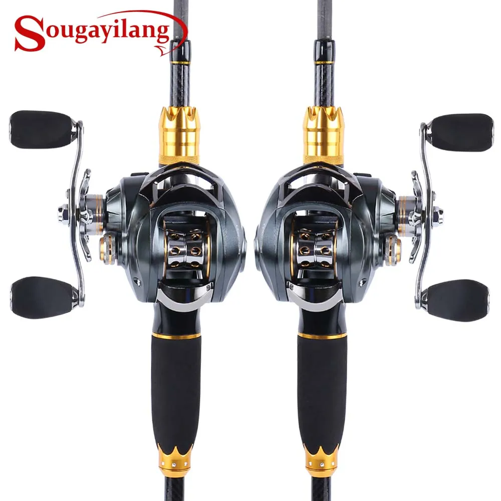 Sougayilang 4 Section Lure Fishing Rod and Baitcasting Reel Combo Portable Carbon Fiber Casting Rod Pole with Baitcast Reel Kit Sougayilang 4 Section Lure Fishing Rod and Baitcasting Reel Combo Portable Carbon Fiber Casting Rod Pole with Baitcast Reel Kit