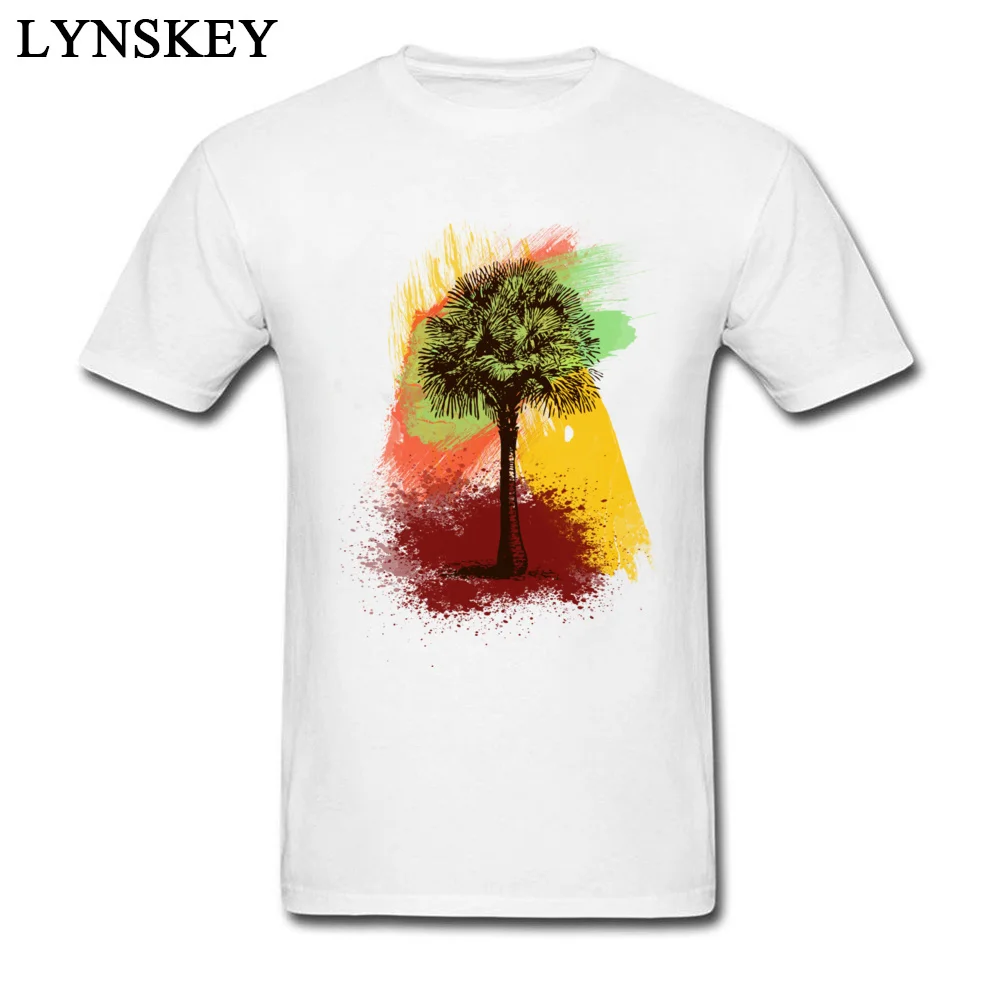 Grunge Palm Tree Paint Brush Strokes Girls Youth Graphic T Shirt