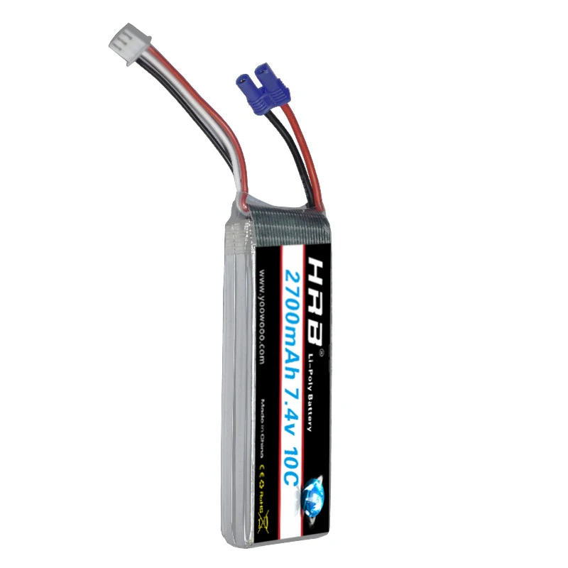 2 шт. HRB Hubsan H501S 4x вертолетный липо 2S батарея 7,4 V 2700mah 10C MAX 20C EC2 аккумуляторная батарея для самолета квадрокоптера