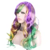 Wavy Purple Yellow Green ANXIN  Cosplay Party Wig with  bangs 1