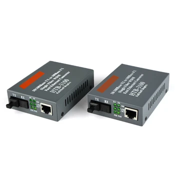 

1 pair HTB-3100AB 10/100M Fiber Optic Media Converter Netlink RJ45 Ethernet SC Singlemode Single Fiber Transceiver and Receiver