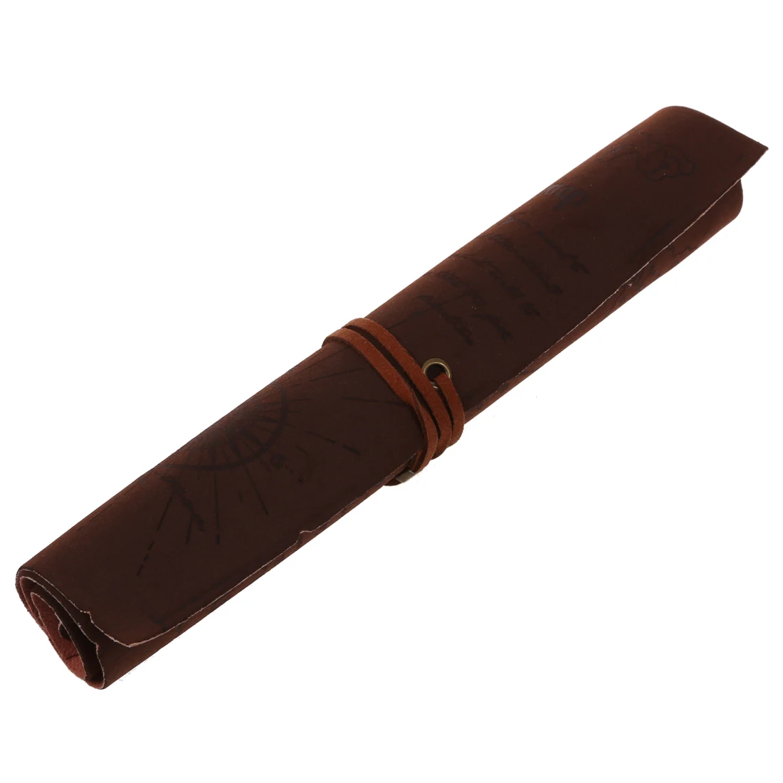 

Wholesale 5pcs of 1pcs Retro Vintage PU Leather Pirates Map Engraved Pencil Roll Up Case Bag Pen Pouch