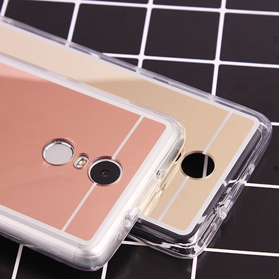 TPU рамки + Пластик зеркальный чехол для Redmi Note 3 4 4A 4X Чехол Мягкий силиконовый xiao A1 5X