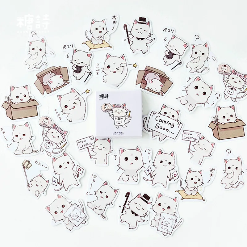 45pcs Cartoon Cat Paper Stickers Adhesive Stickers DIY Decoration Diary Stationery Stickers Book Box Package Label Sticker 2019 45pcs Cartoon Cat Paper Stickers Adhesive Stickers DIY Decoration Diary Stationery Stickers Book Box Package Label Sticker 2019