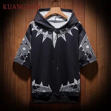 KUANGNAN черные толстовки с изображением Пантеры Мужские Harajuku Японская уличная одежда с капюшоном мужская толстовка хип-хоп черные мужские толстовки ВЕСНА Новинка