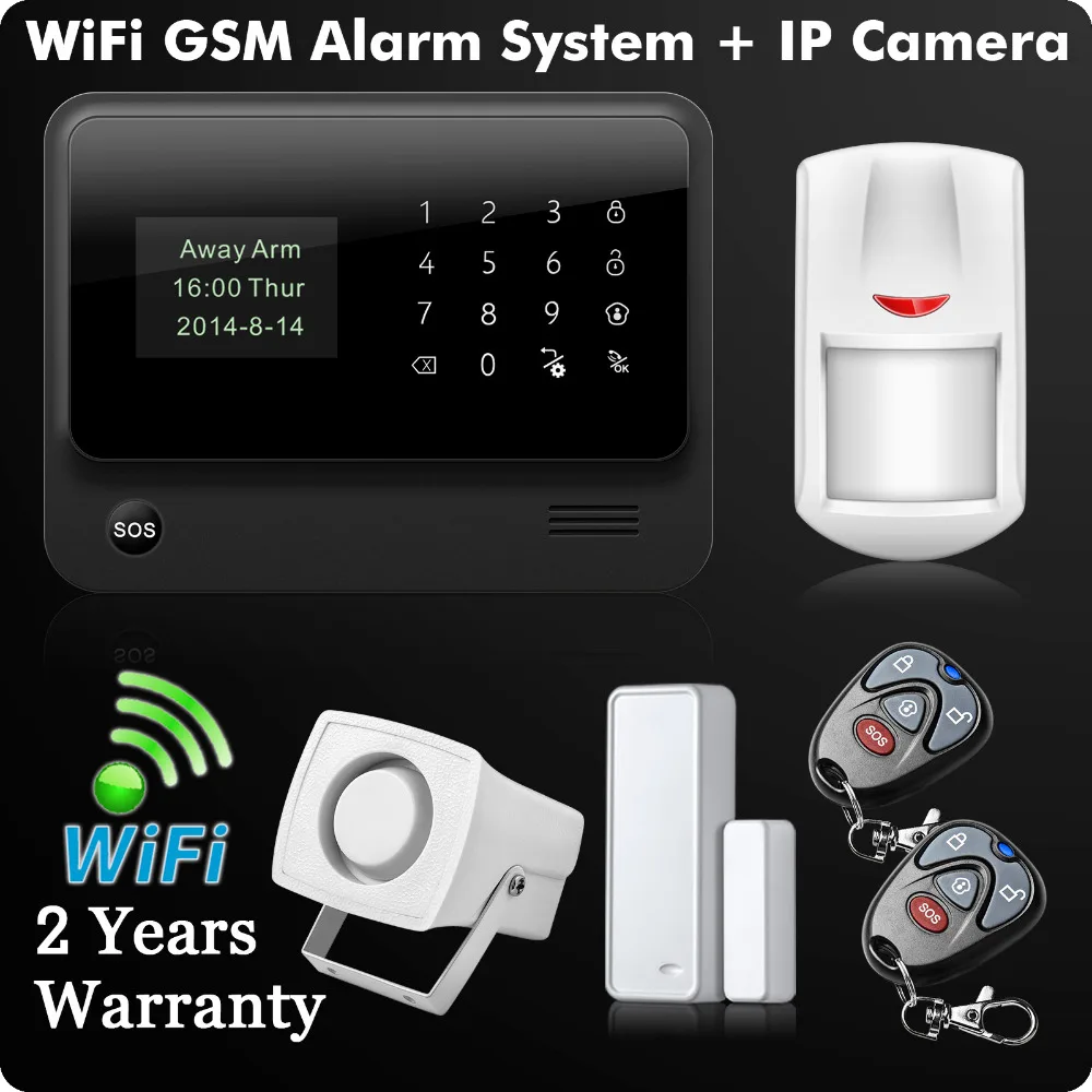 G90B 2 4G WiFi GSM GPRS SMS Wireless Home Security Alarm System IOS Android APP font