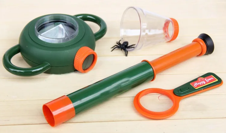 Maternelle enfants insecte Watcher boîte de rangement loupe télescope costume Kit Exploration Science plein air jouets 2020 (lot de 3)